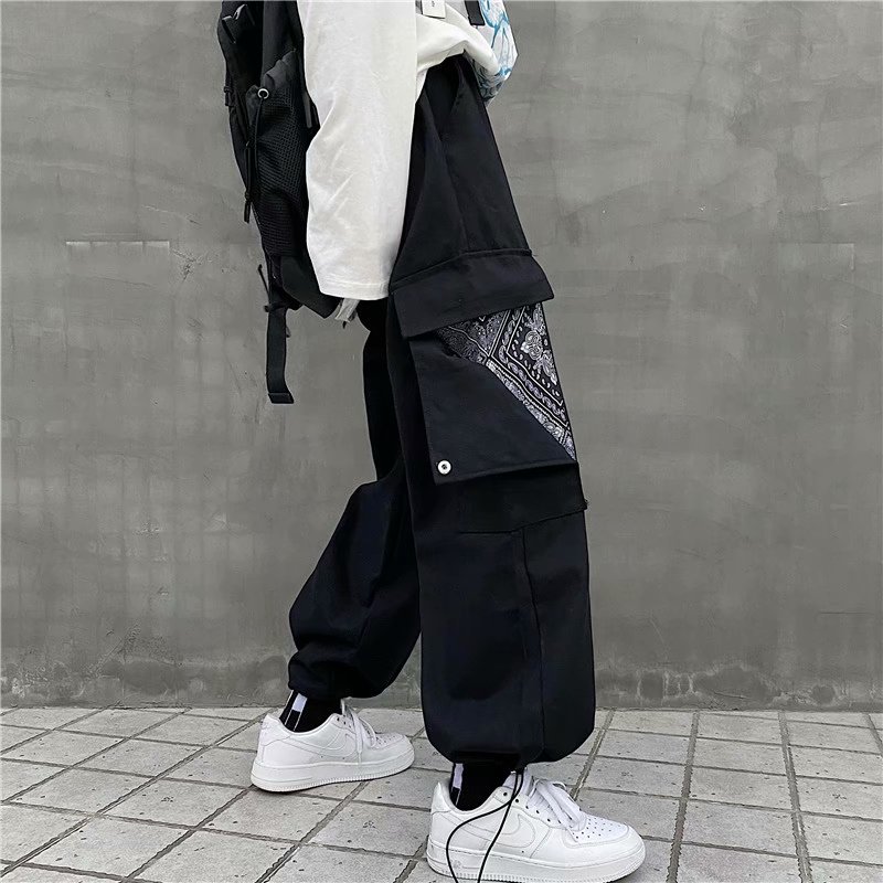 Cashew Paneled Multi-Pocket Cargo Pants