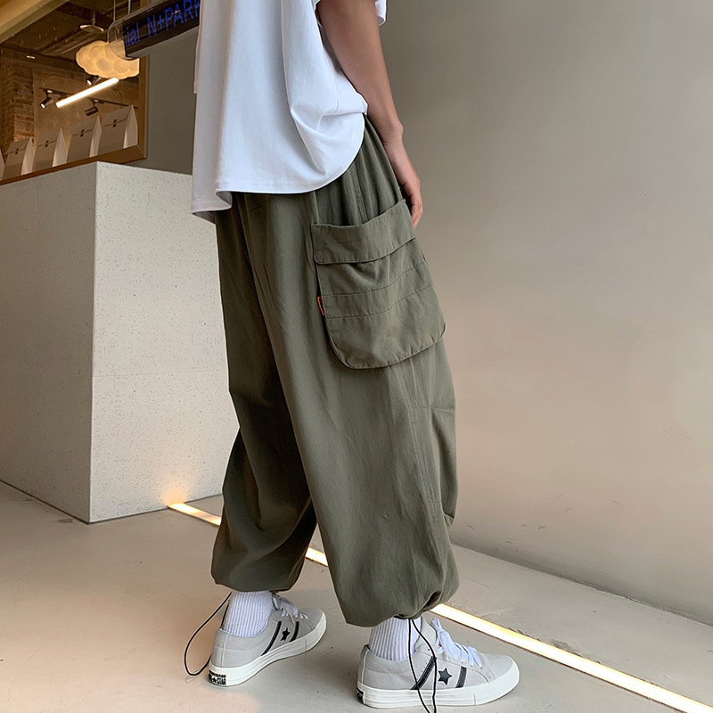 Beamed Cropped Overalls Casual Pants