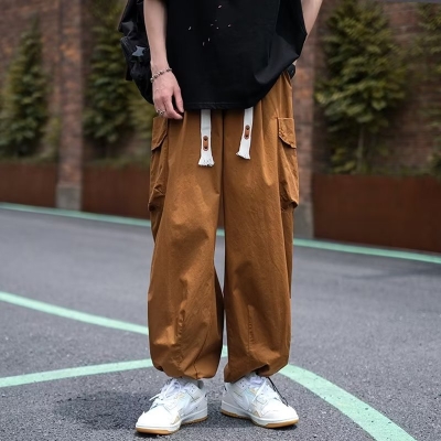 Japanese Casual Drawstring Cropped Overalls