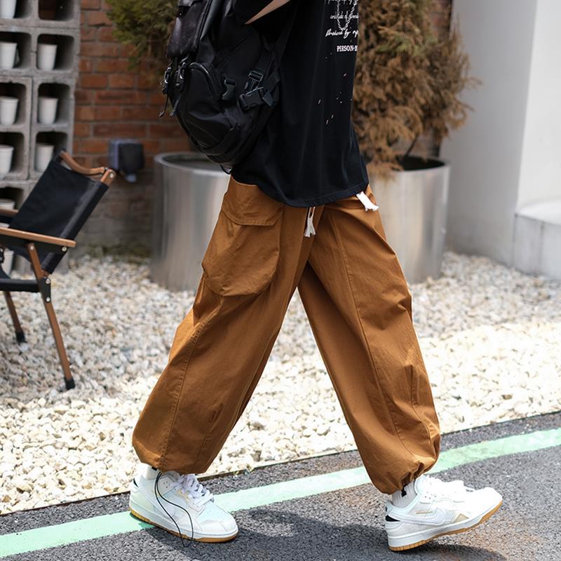 Japanese Casual Drawstring Cropped Overalls