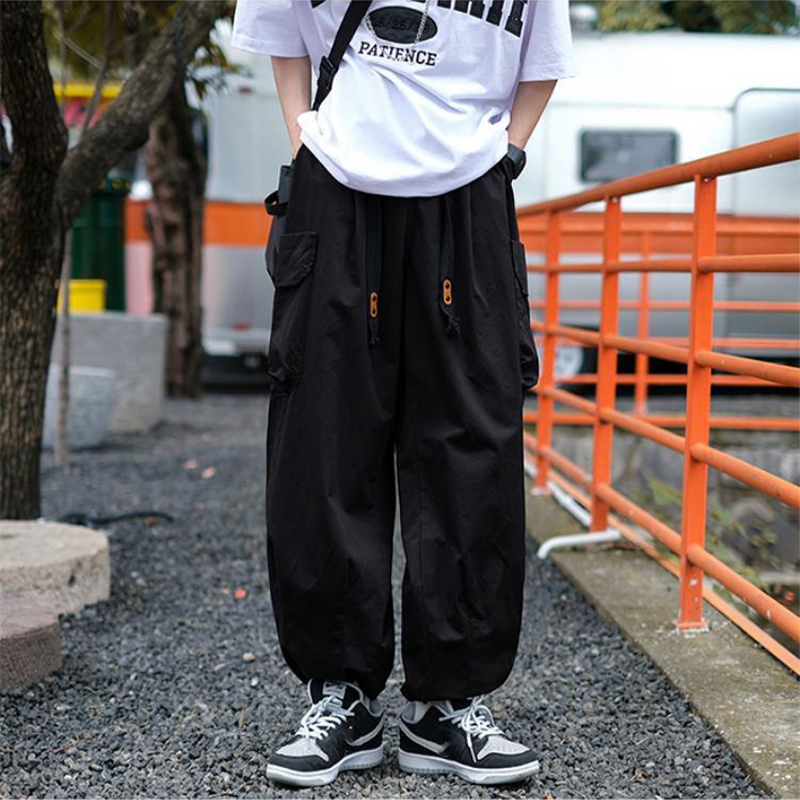 Japanese Casual Drawstring Cropped Overalls