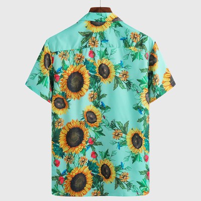 Short Sleeve Sunflower Printed Shirt