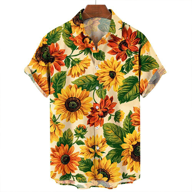 Men's Wide Creative Element Dyed Print Shirt