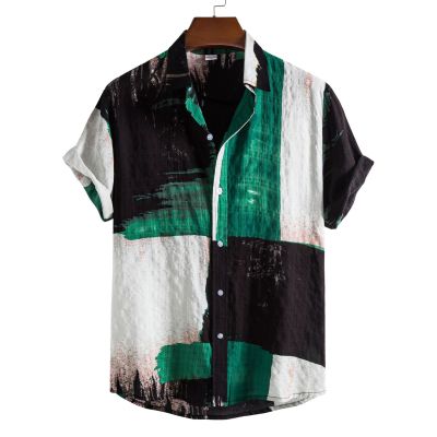 Floral Men's Casual Short Sleeve Floral Shirt