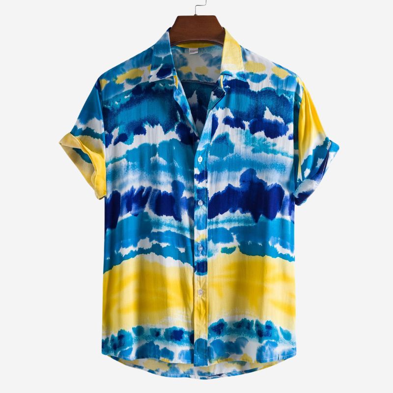 Floral Men's Casual Short Sleeve Floral Shirt