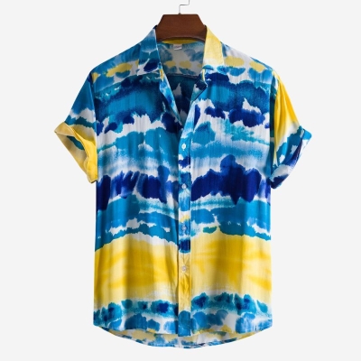 Floral Men's Casual Short Sleeve Floral Shirt