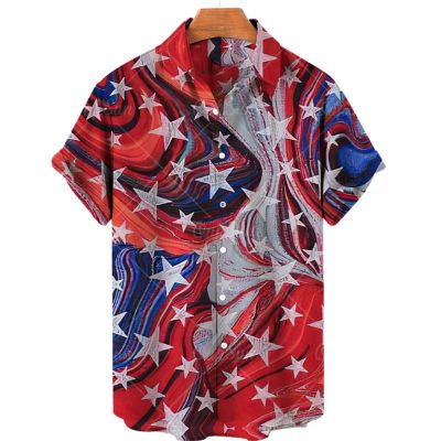 Stylish Flag Graphic Independence Day Print Casual Shirt