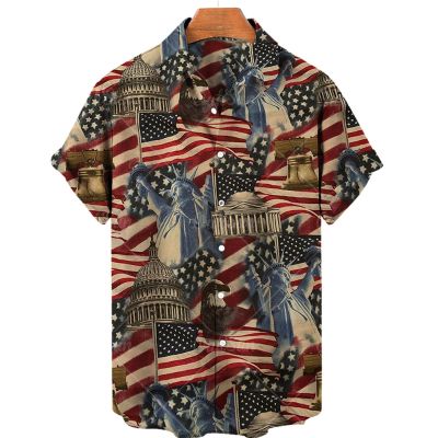 Stylish Flag Graphic Independence Day Print Casual Shirt