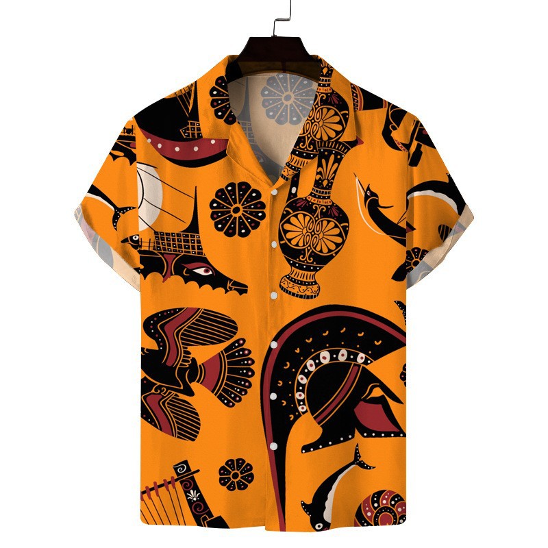 Bright Print Short Sleeve Shirt - Helloice Apparel