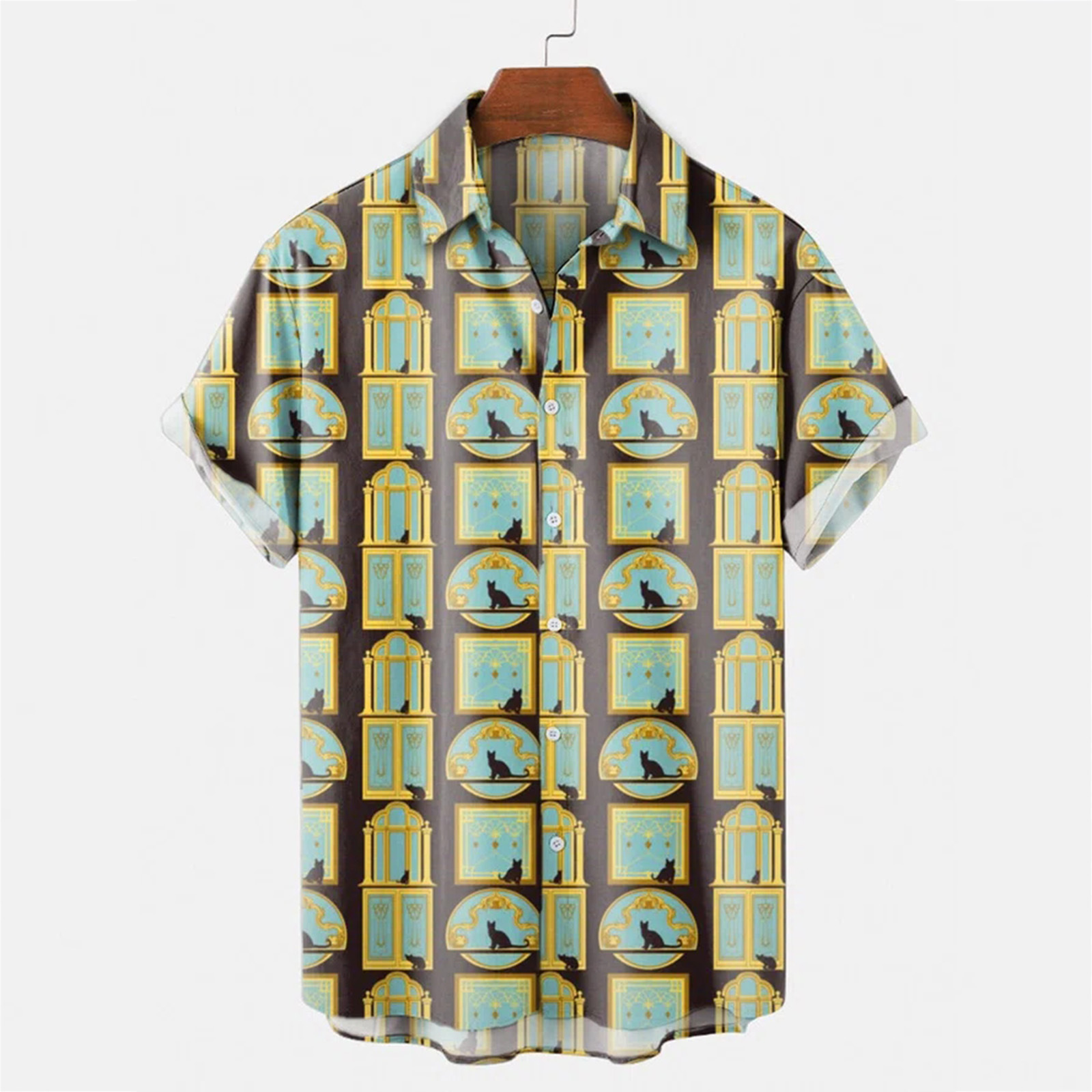 Creative Graphic Print Beach Shirt