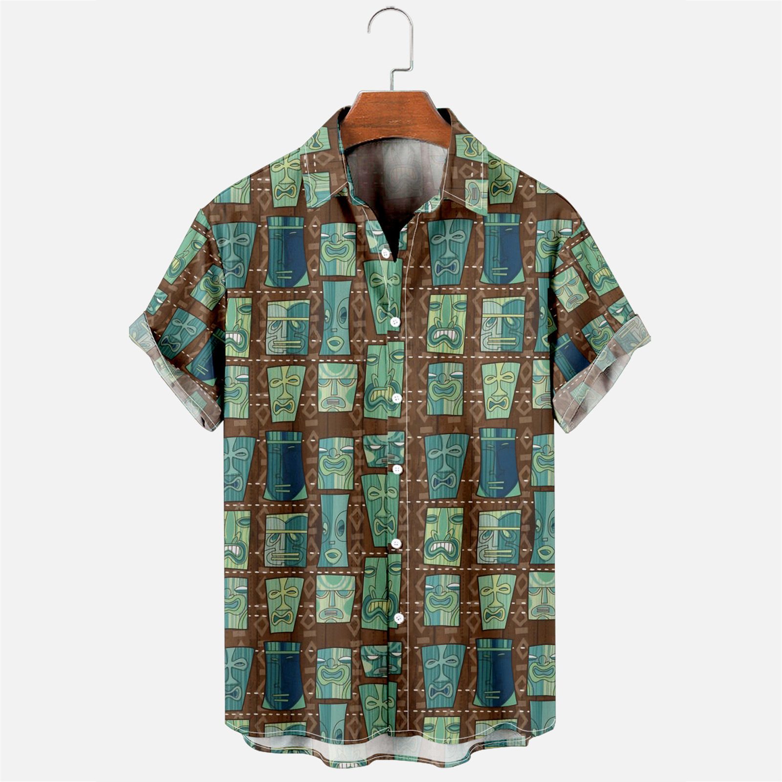 Creative Graphic Print Beach Shirt