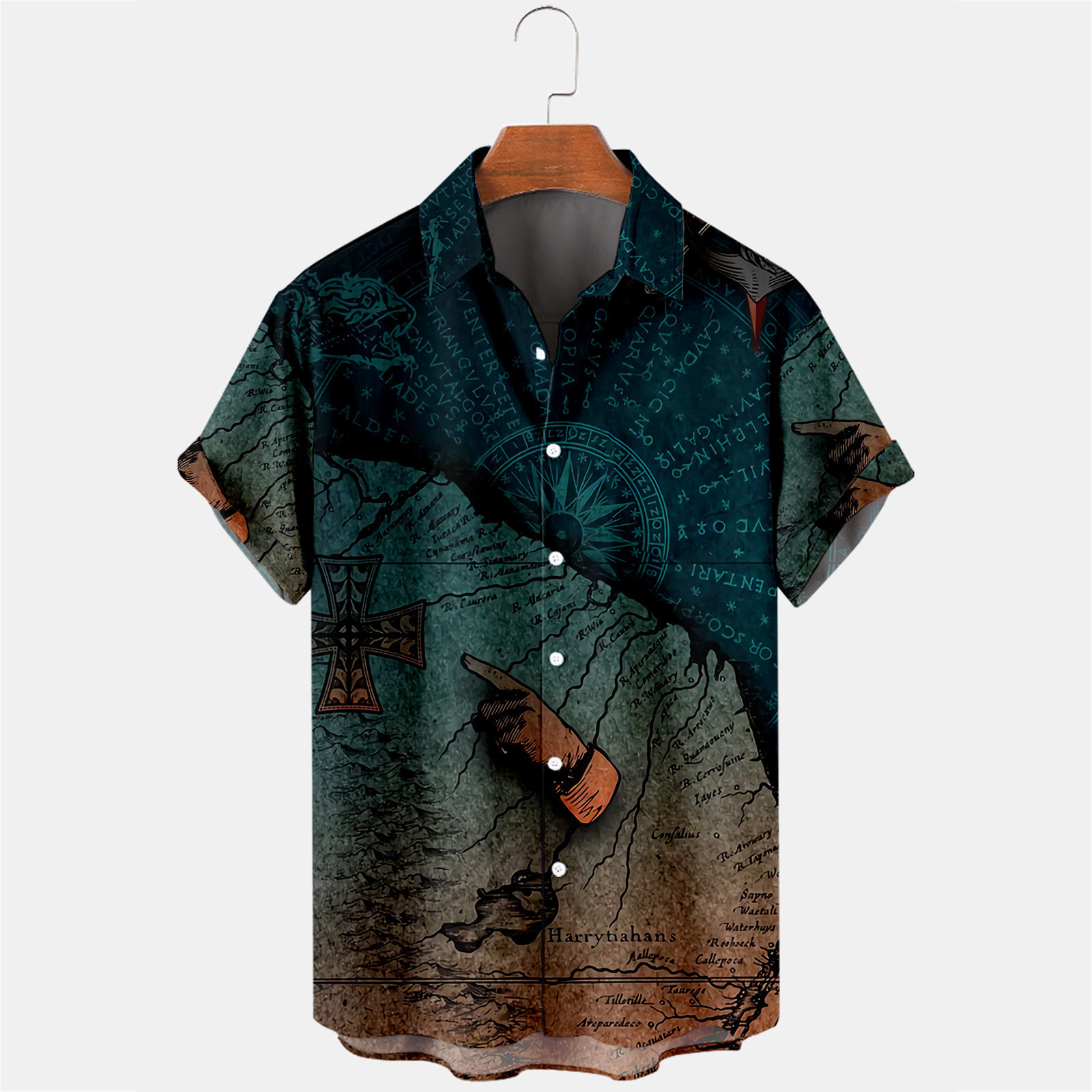 Nautical Graphic Print Beach Shirt