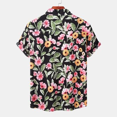 Trendy Floral Print Beach Shirt