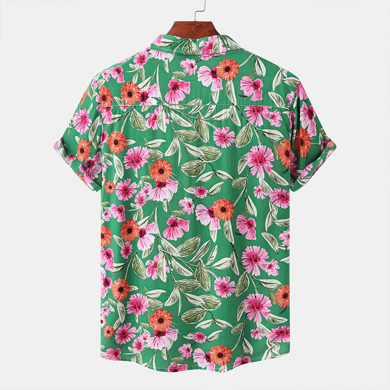 Trendy Floral Print Beach Shirt