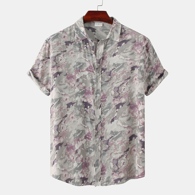 Trendy Floral Print Beach Shirt