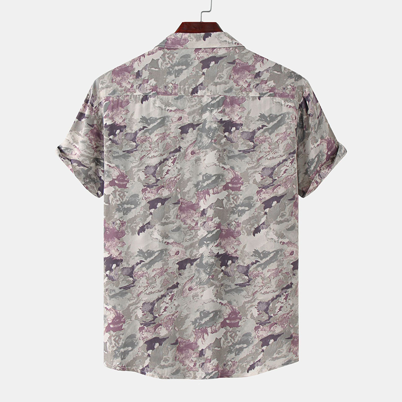 Trendy Floral Print Beach Shirt