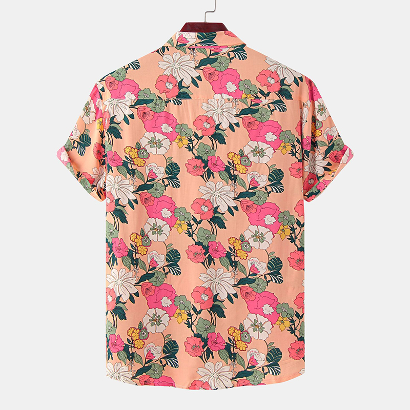 Trendy Floral Print Beach Shirt