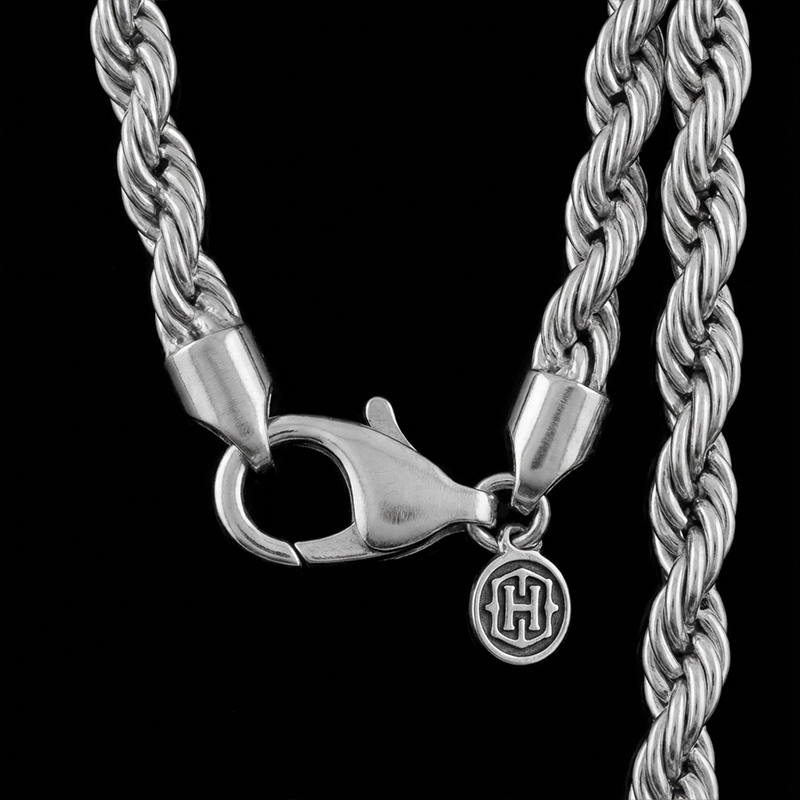 5mm Rope Chain Set in White Gold