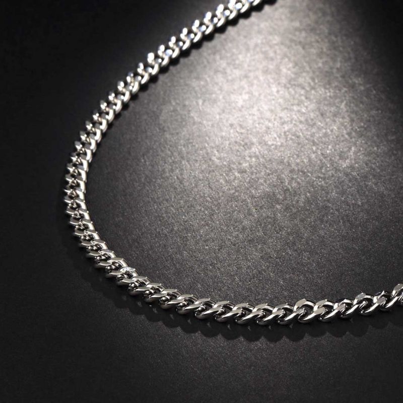 5mm Cuban Link Chain Set in White Gold