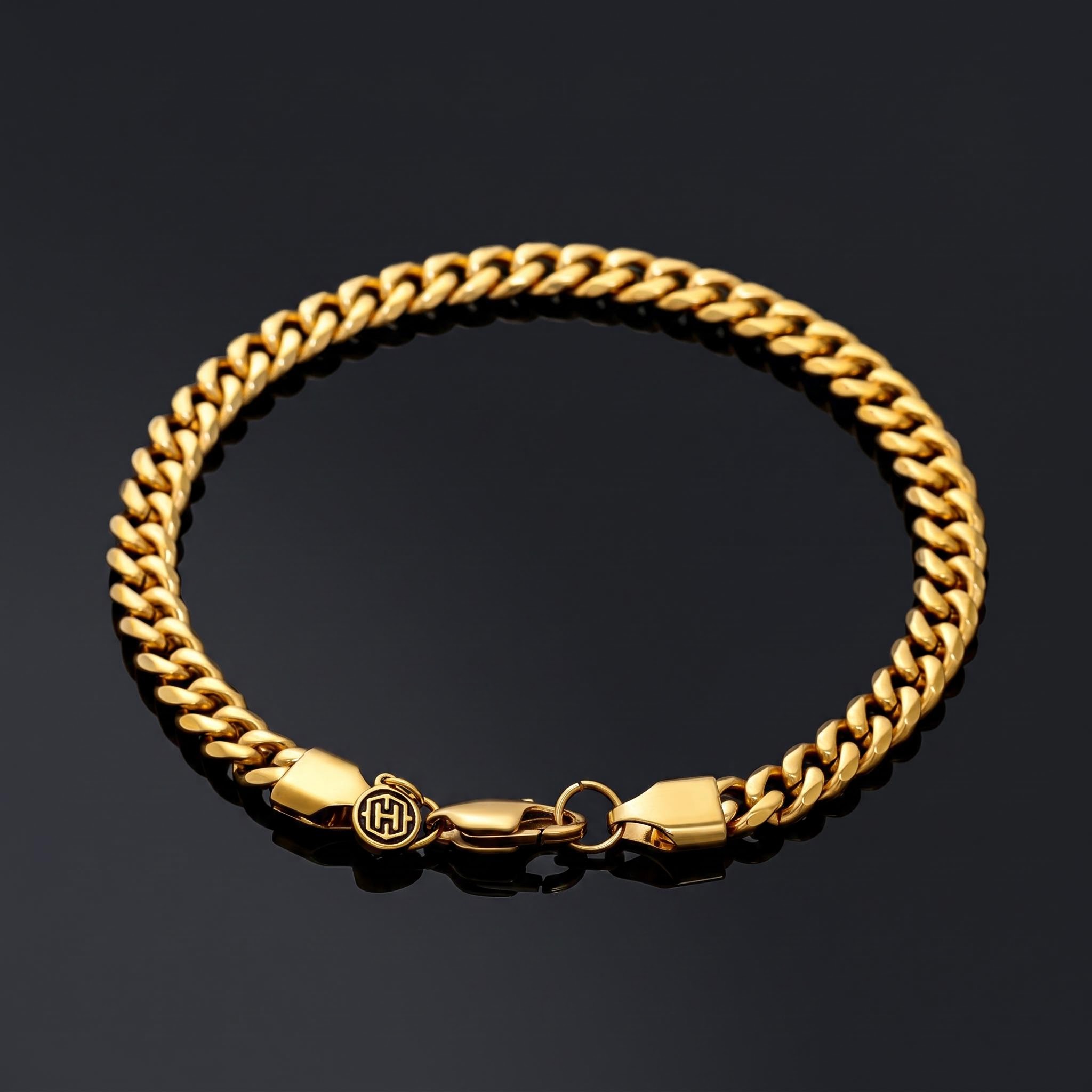 6mm Cuban Link Chain Set in Gold 6mm Cuban Link Chain Set in Gold