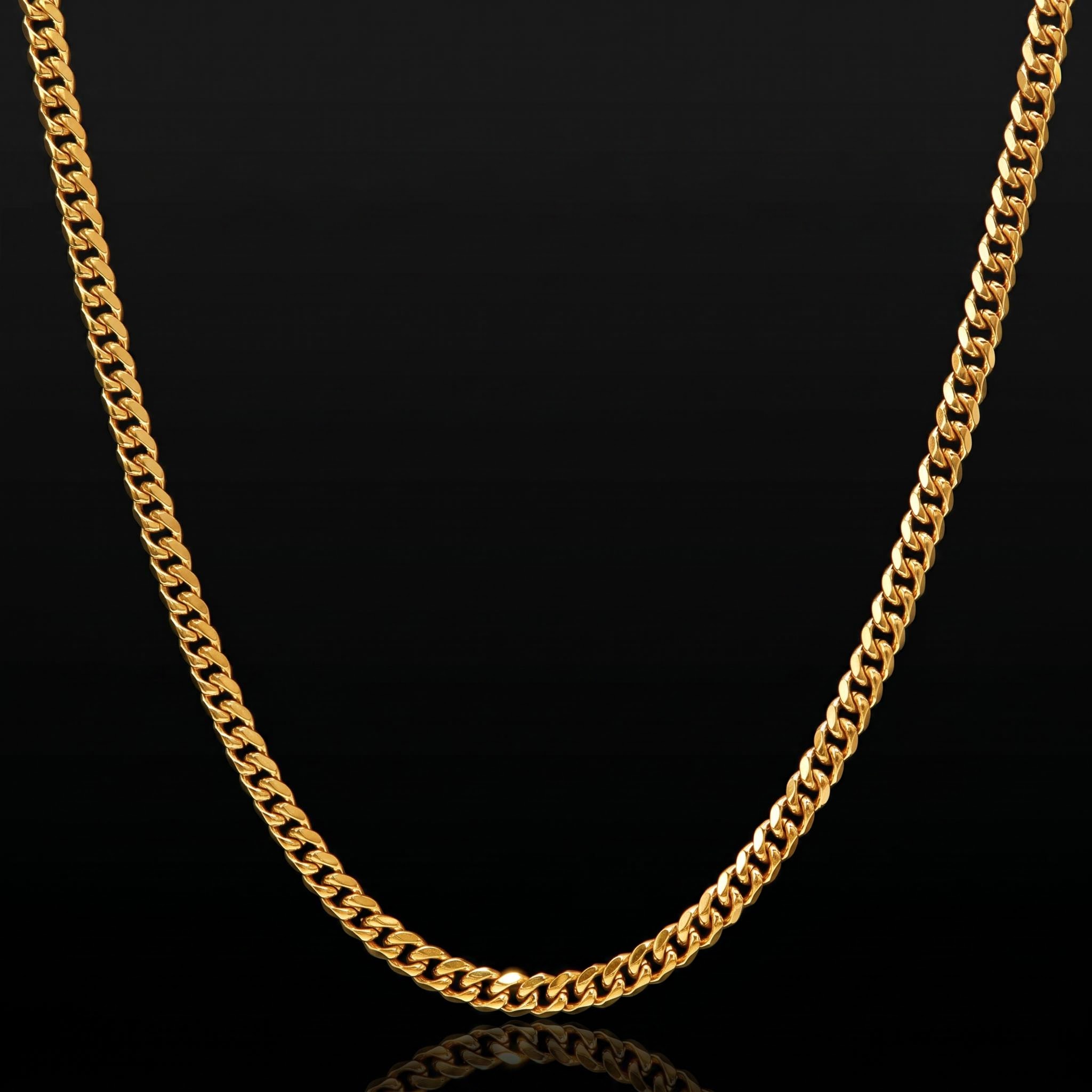 6mm Cuban Link Chain Set in Gold 6mm Cuban Link Chain Set in Gold