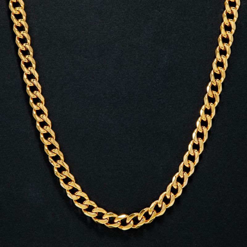 9mm Cuban Link Chain Set in Gold