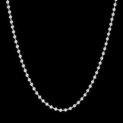 3mm Steel Bead Chain Set in White Gold
