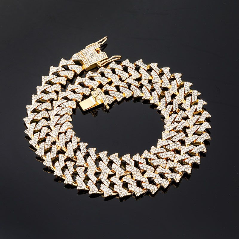 14mm Iced Cuban Spiked Chain and Bracelet Set