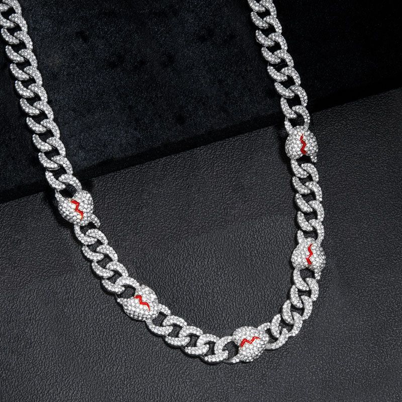 13mm Iced Broken Heart Cuban Chain and Bracelet Set