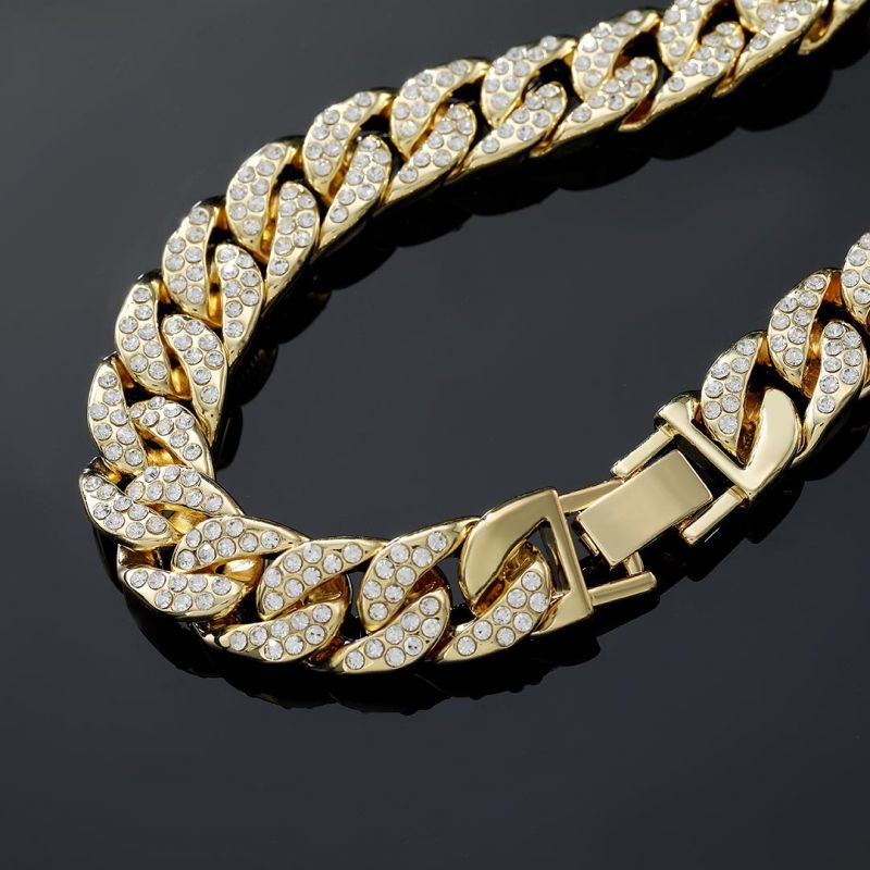 Iced 13mm Cuban Chain & Baguette Cut Watch Set in Gold