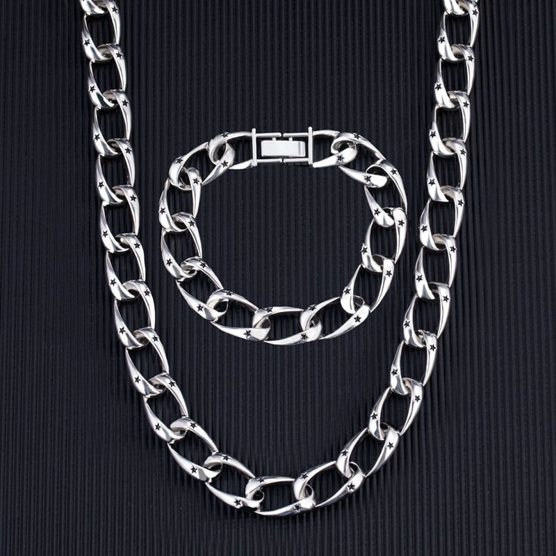 Star Stainless Steel Chain & Bracelet Set