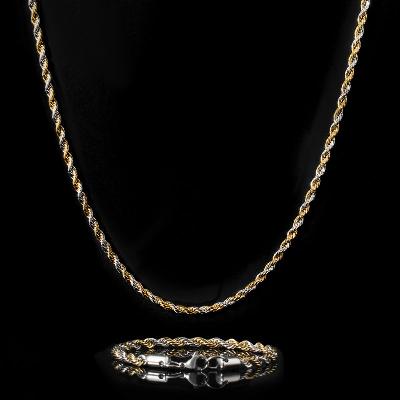 5mm Gold & Silver Two-Tone Rope Chain Set