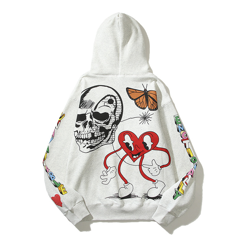 Vintage Graffiti Print Hoodie Pullover