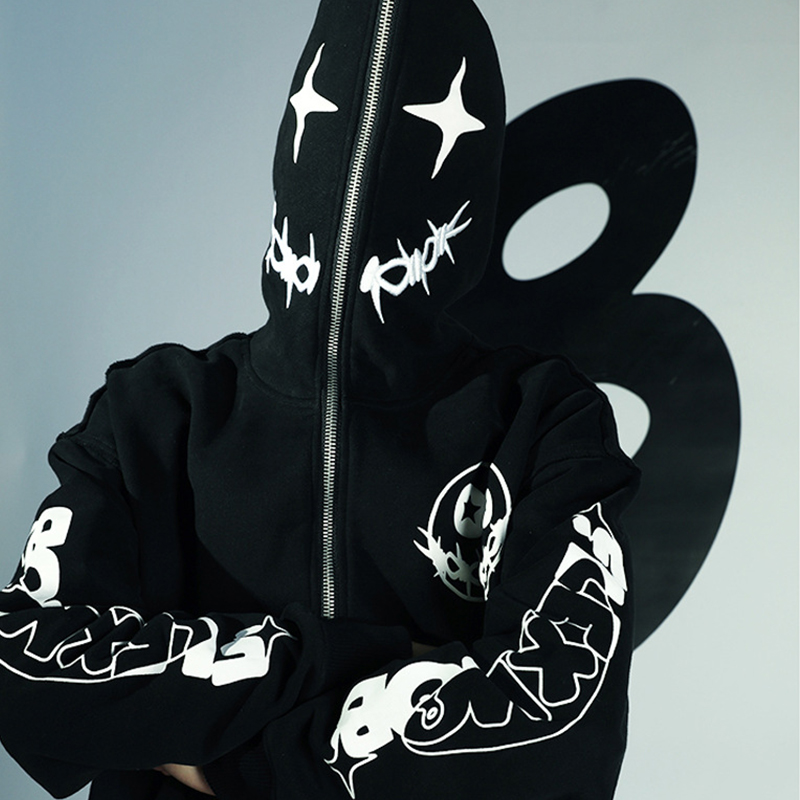 Gothic Hooded Black T-Shirt
