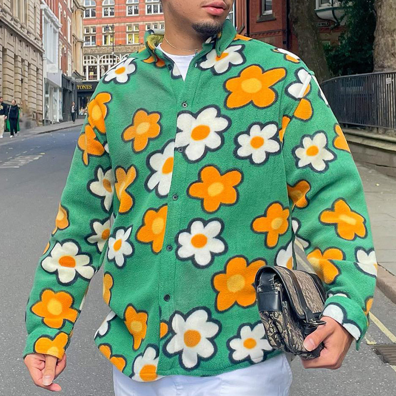 Green Flower Print Jacket