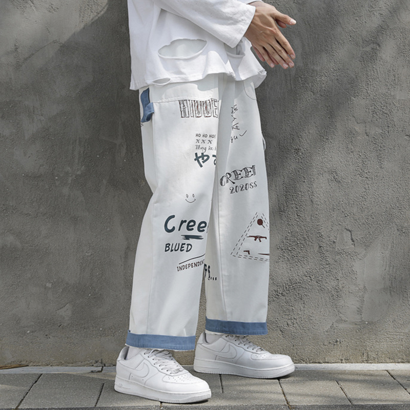 Straight Loose Graffiti Jeans