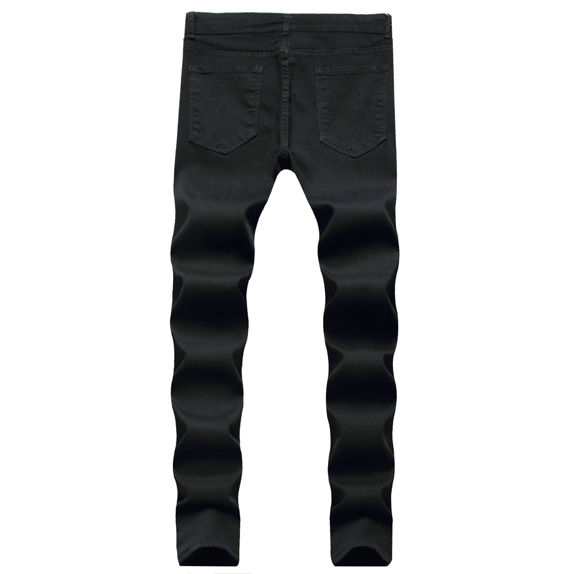 Men's Black Slim Fit Stretch Ripped Jeans