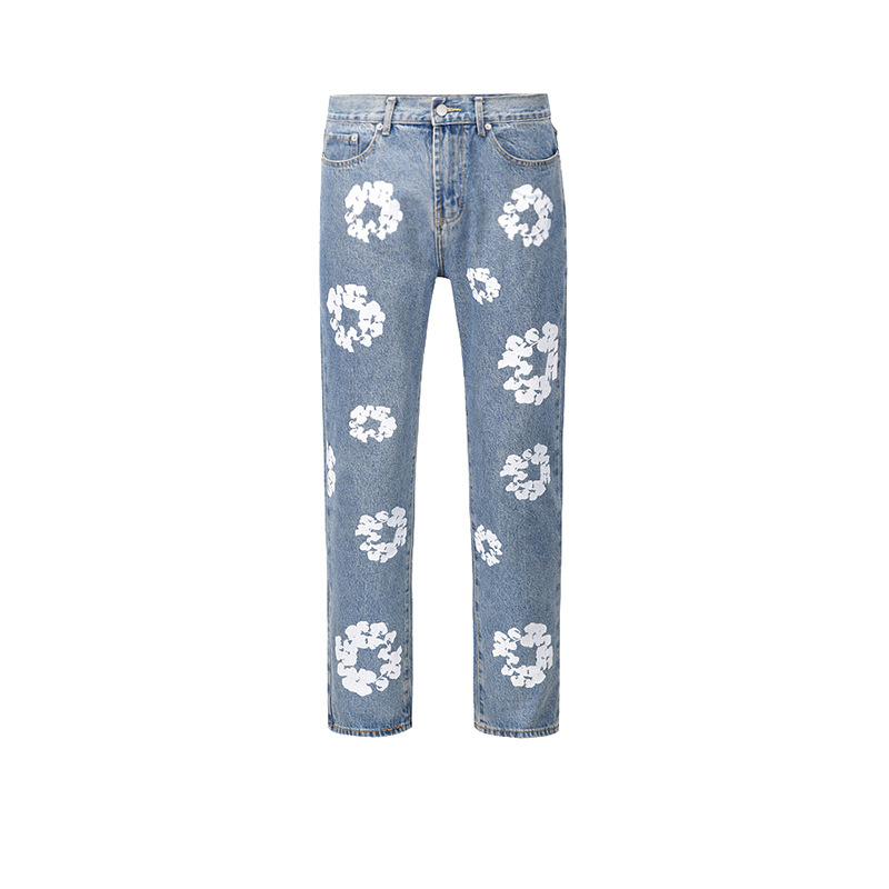 Trendy Cotton Daisy Straight Leg Jeans