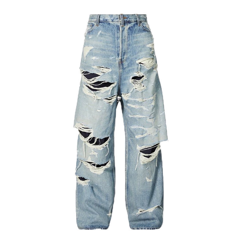 Heavy Industry Hip Hop Ripped Tassel Loose Jeans