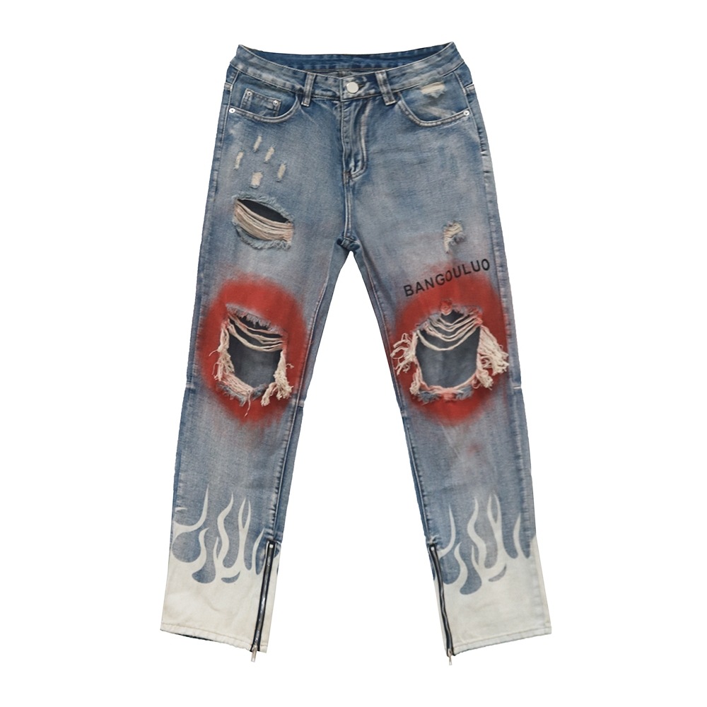 Retro Hiphop Ripped Loose Jeans