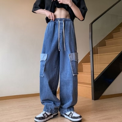 Simple Harajuku Japanese Style Loose Jeans