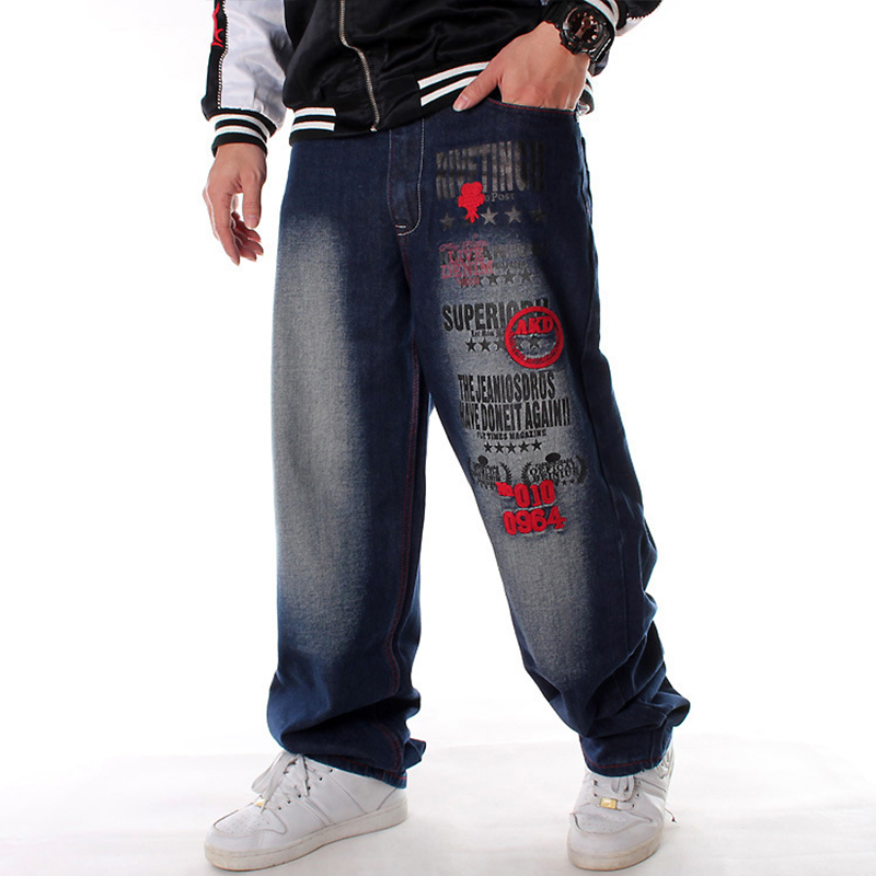 Hip Hop Washed Embroidered Jeans