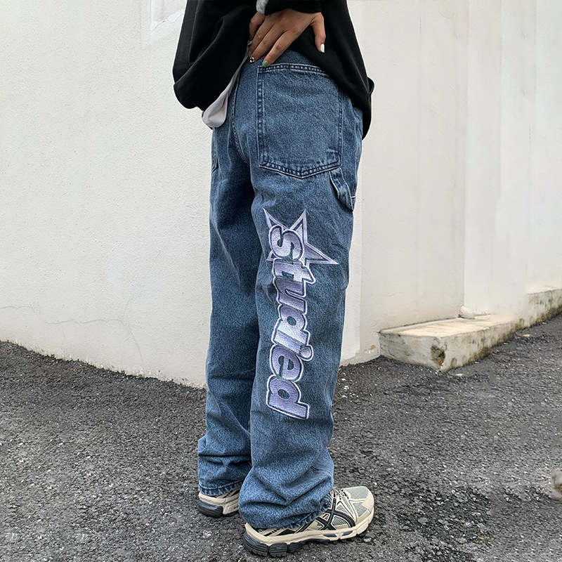 Digital Star Print Jeans