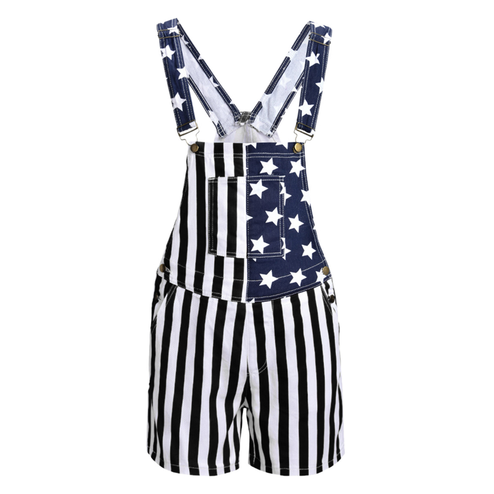 Independence Day Flag Casual Overalls