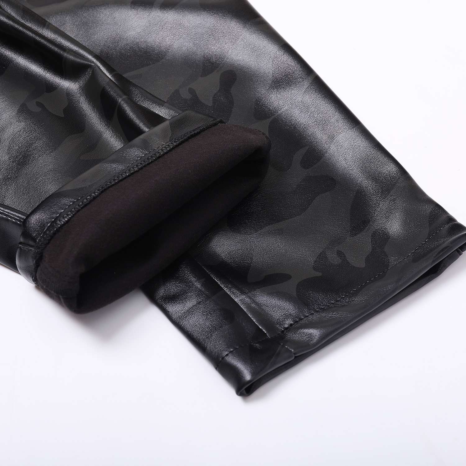Camouflage Elastic Slim Fashion PU Leather Pants