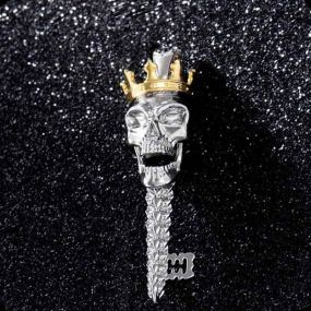 Crown Skull Key Pendant
