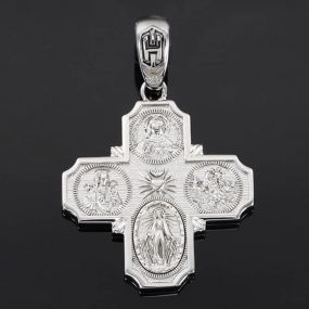 Four Way Medals Cross Pendant