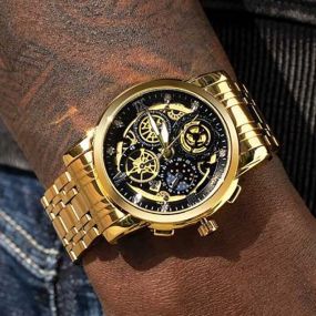 40mm Golden Quartz Watch