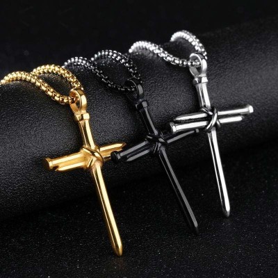 Stainless Steel Nail Cross Pendant