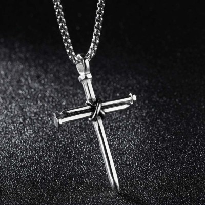 Stainless Steel Nail Cross Pendant